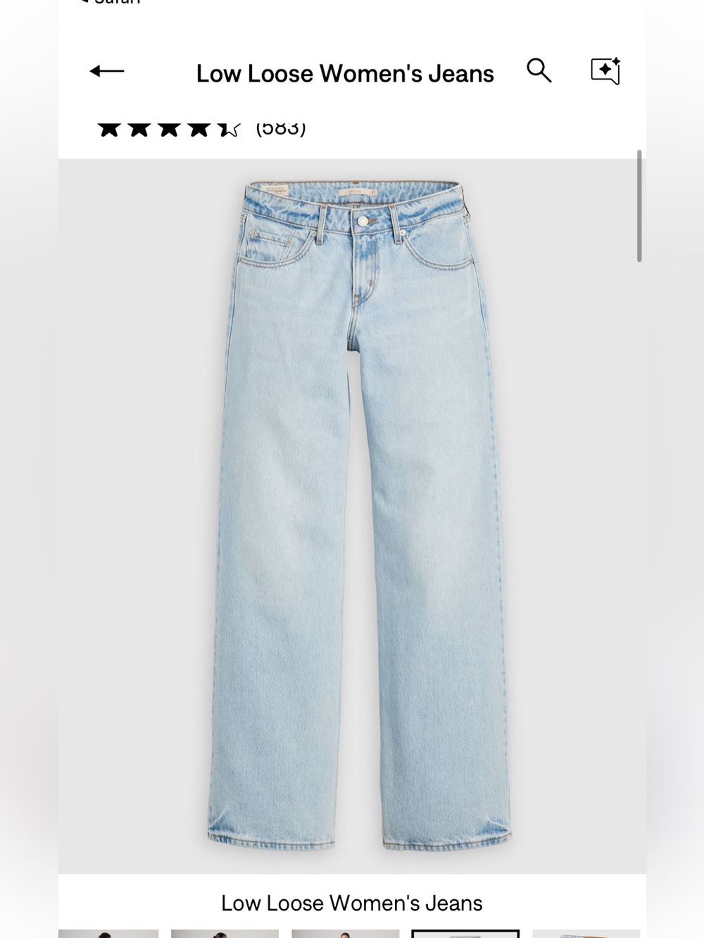 Levi’s low Loose Denim Jeans size 30 light Wash